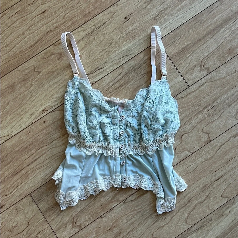 HaH Hot As Hell Lace Pajama Set light blue - Picture 3 of 8
